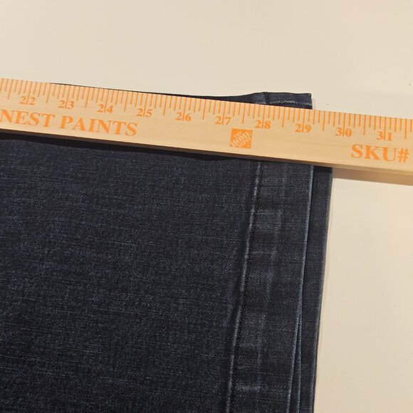 Eddie Bauer Women's Jeans Size 14 Curvy Fit "Trouser" Leg Wide Leg Flare Dark - Picture 9 of 9